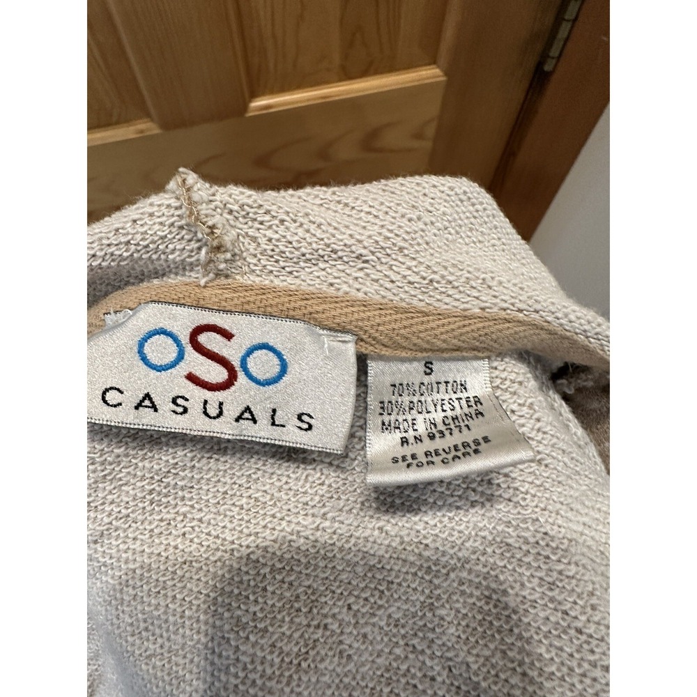OSO Casuals Zipped Hoodie Size Small Cozy! Boho Chill Vibe - Picture 6 of 6